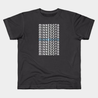 Minnesota Multiple Wordmark State Map Kids T-Shirt